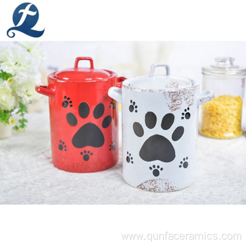 Pet storage food kitchen container ceramic cookie jar